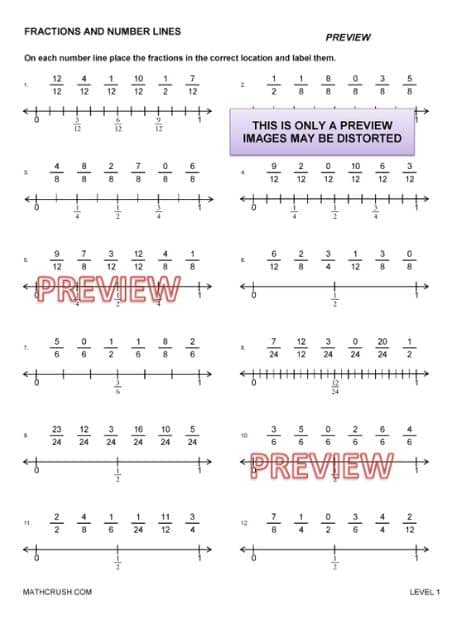 Fractions and Number Lines Worksheet_1