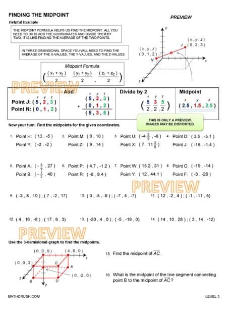 Finding the Midpoint Worksheet Level 3_1