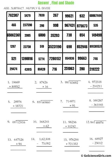 Answer, Find, and Shade The Basics_2