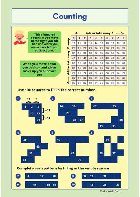 Pattern Worksheets to Practice Basic Counting (Level 2)