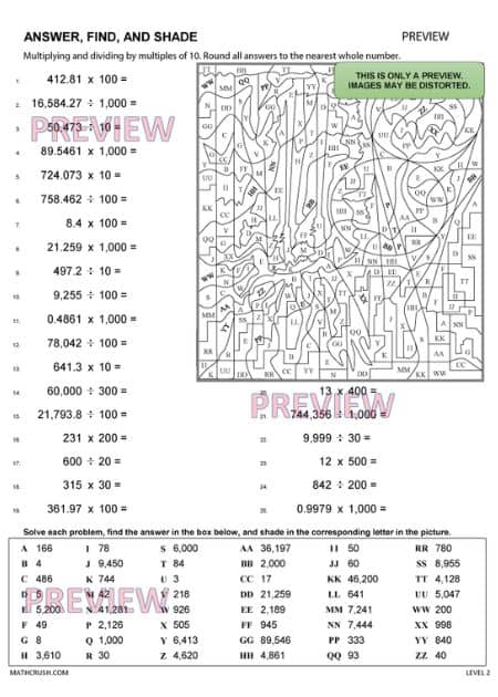 Worksheets on Multiplying and Dividing by Multiples of 10 (Level-2)_1