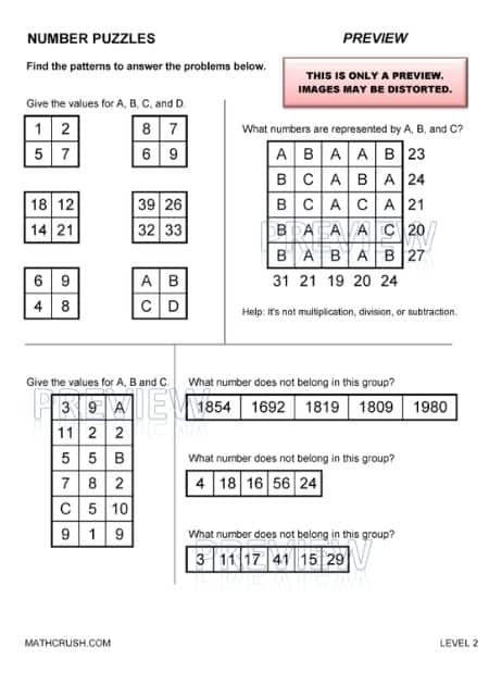 Math Puzzles – Numbers Level 2