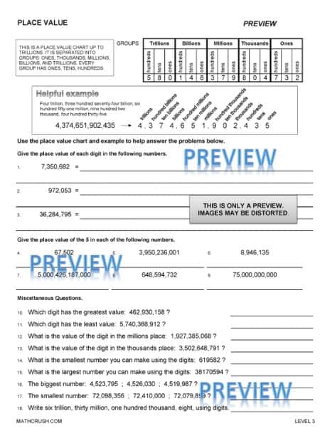 Place Value Practice – Level 3_2