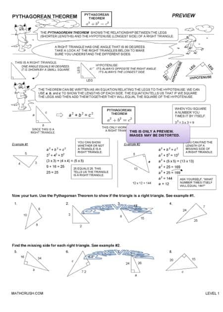 Practice Worksheets of Pythagorean Theorem (Level 1)_1
