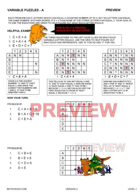 Variable and Substitution Puzzles