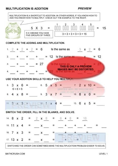 Video Demonstration to Relate Multiplication and Addition