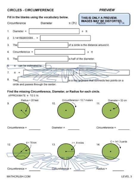Worksheets to Practice Circles and Circumference_3