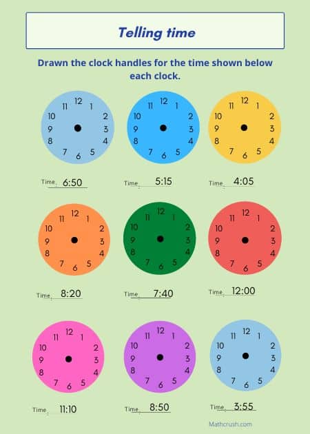 Worksheets on Creating Clocks (All Levels)