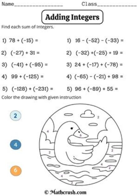 Answer, Find, and Shade
Adding Integers Worksheet_2