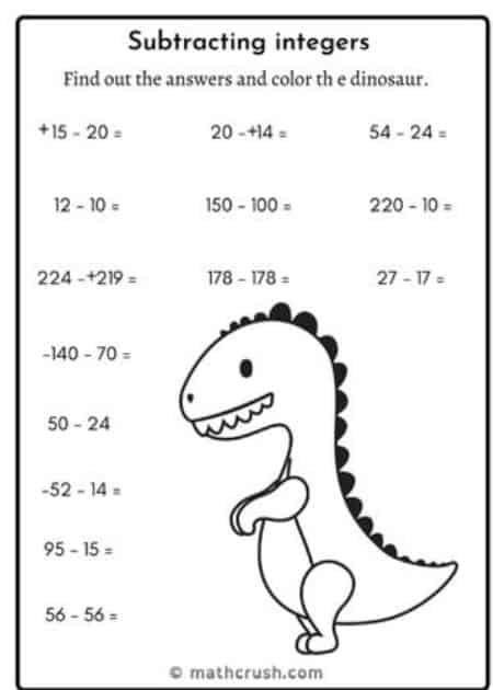 Answer, Find, and Shade
Subtracting Integers Worksheet_1