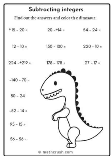 Subtracting Integers (Answer, Find, and Shade)_1