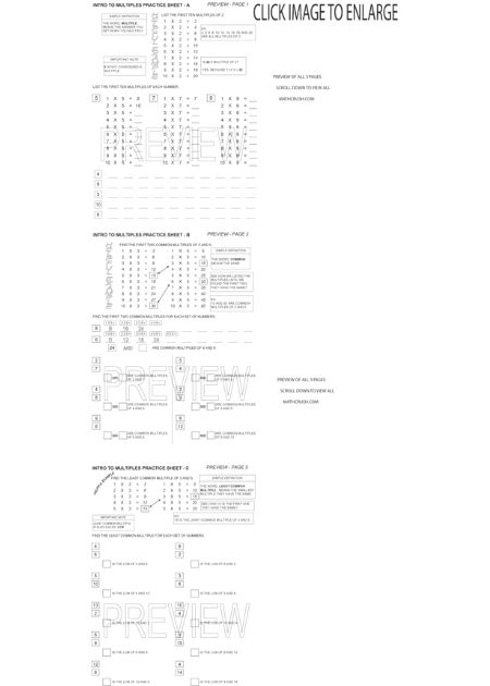 Introduction to Multiples Worksheet– Level 1_1