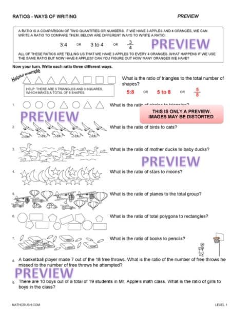 Worksheets to Practice Writing Ratios (Level 1)_1