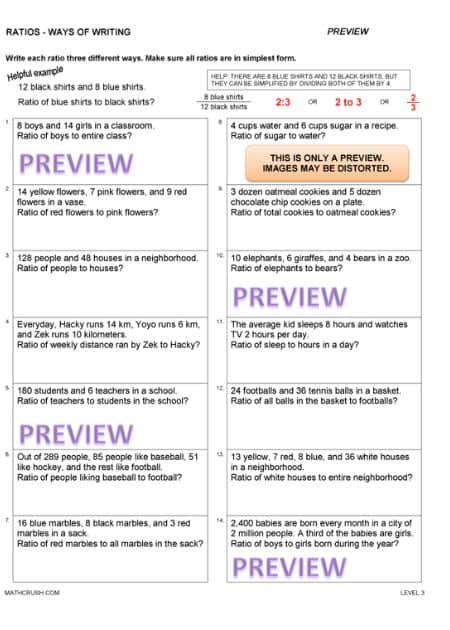 Worksheets to Practice Writing Ratios (Level 3)_1