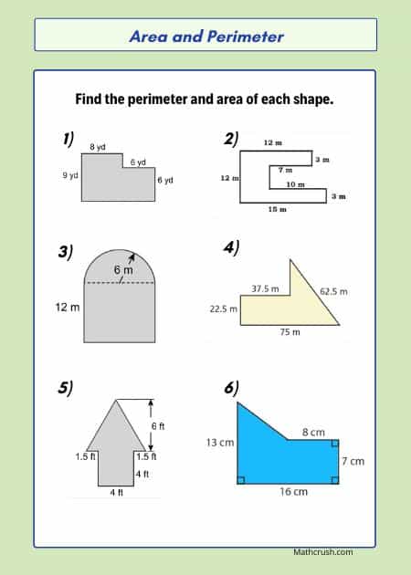 Worksheets to Relate Perimeter with Area (Level 3)