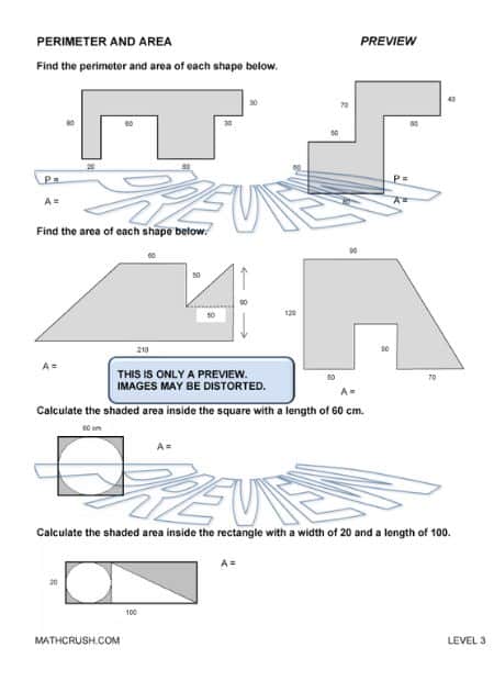 Worksheets to Relate Perimeter with Area (Level 3)_1