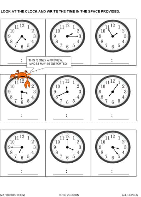 Telling Time Worksheet – All Levels_4
