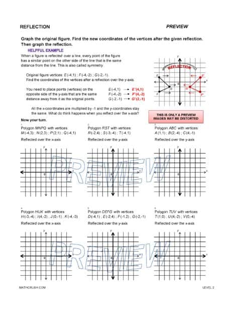 Worksheets on Reflection in Geometry (Level 2)_1