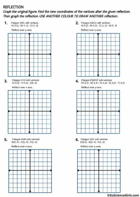 Worksheets on Reflection in Geometry (Level 2)