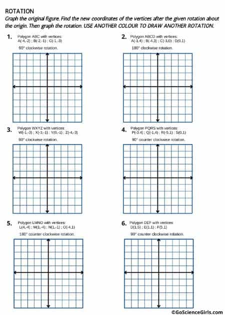 Worksheets on Rotation in Geometry (Level 2)