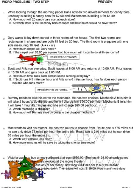 Practice Handouts of Two-Step Word Problems (Level 1)_3